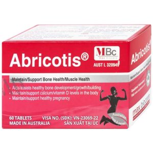 Abricotis bổ sung canxi hỗ trợ sức khỏe xương, cơ bắp hộp 6 vỉ x 10 viên