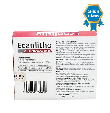 ecanlitho-canxi-1 Ecanlitho bổ sung canxi hữu cơ từ tảo biển thiên nhiên