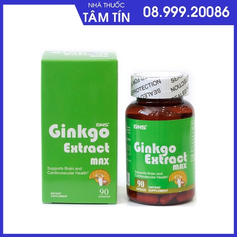 ginkgo-1 Bổ não Ginkgo Extract Max GNS nhập khẩu Mỹ lọ 90 viên