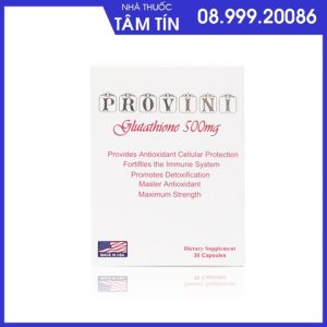 Viên Uống Provini Glutathione 500mg làm trắng gia, chống oxy hóa, giải độc gan